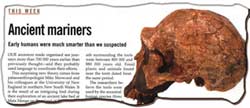 “Qədim dənizçilər: ilk insanlar güman etdiyimizdən daha ağıllı idilər” “New scientist” jurnalında 14 mart, 1998-ci ildə